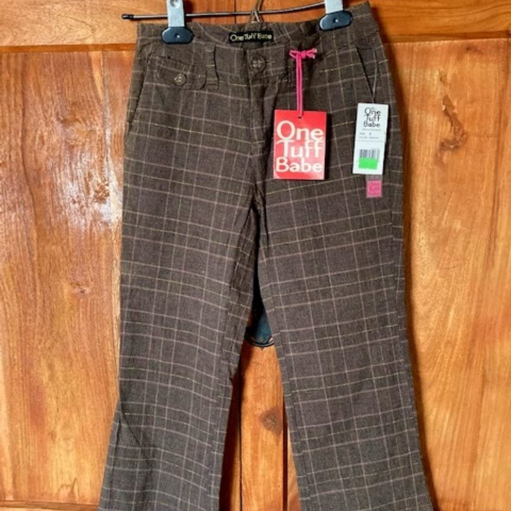 One Tuff Babe Brown Plaid Pants